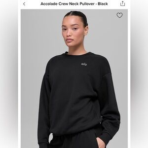 Alo Yoga Accolade Crewneck Pullover Black S
